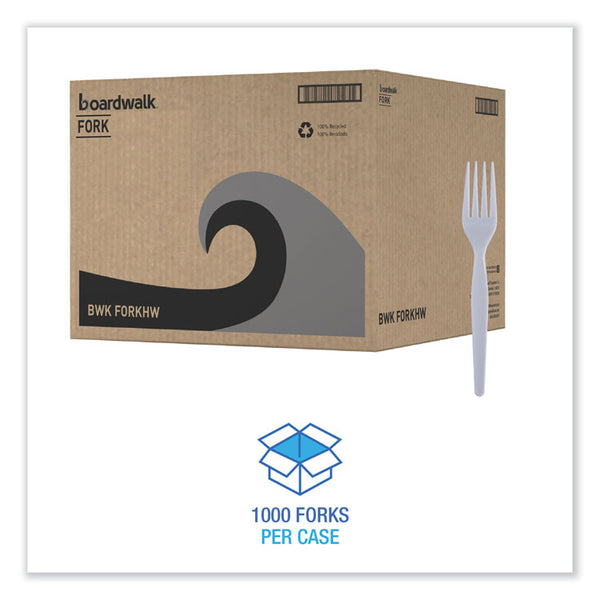Boardwalk® Heavyweight Polystyrene Cutlery, Fork, White, 1000/Carton (BWKFORKHW)