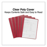 Universal® Clear Front Report Cover, Prong Fastener, 0.5" Capacity, 8.5 x 11, Clear/Red, 25/Box (UNV57123) 1 Pack of 25