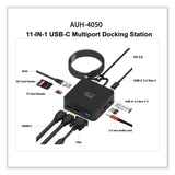 Adesso 11-in-1 USB-C Multi-Port TAA Compliant Docking Station, Black (ADEAUH4050) Each