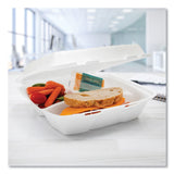 Dart® Insulated Foam Hinged Lid Containers, 3 Compartments, 9.01 x 9.4 x 3.1, White, 200/Carton (DCC90HTPF3VR) Case of 200