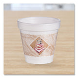 Dart® ThermoGlaze Insulated Foam Cups Stock Prints, 4 oz, White/Beige/Red, 1,000/Carton (DCC4J4G) Case of 1000