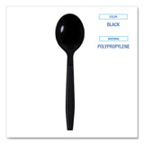 Boardwalk® Heavyweight Wrapped Polypropylene Cutlery, Soup Spoon, Black, 1,000/Carton (BWKSSHWPPBIW) Case of 1000