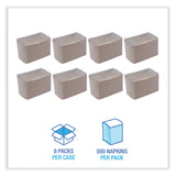 Boardwalk® Beverage Napkins, 1-Ply, 9.5" x 9.5", Kraft, 500/Pack, 8 Packs/Carton (BWK8300K) Case of 4,000