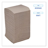 Boardwalk® Beverage Napkins, 1-Ply, 9.5" x 9.5", Kraft, 500/Pack, 8 Packs/Carton (BWK8300K) Case of 4,000