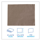 1/4-Fold Lunch Napkins, 1-Ply, 13 x 10, Kraft, 500/Pack, 12 Packs/Carton (BWK8323K) Case of 6,000