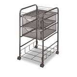 Safco® Onyx Mesh Mobile File with Four Supply Drawers, Metal, 1 Shelf, 4 Drawers, 15.75" x 17" x 27", Black (SAF5214BL) Each