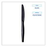 Boardwalk® Heavyweight Wrapped Polystyrene Cutlery, Knife, Black, 1,000/Carton (BWKKNIHWPSBIW) Case of 1000