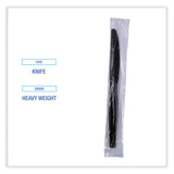 Boardwalk® Heavyweight Wrapped Polystyrene Cutlery, Knife, Black, 1,000/Carton (BWKKNIHWPSBIW) Case of 1000