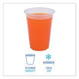 Boardwalk® Clear Plastic Cold Cups, 16 oz, PET, 50 Cups/Sleeve, 20 Sleeves/Carton (BWKPET16) Case of 1000