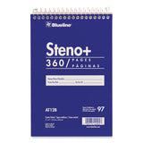 Blueline® High-Capacity Steno Pad, Medium/College Rule, Blue Cover, 180 White 6 x 9 Sheets (REDAT12B) Each