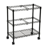 Safco® Two-Tier Rolling File Cart, Metal, 3 Bins, 25.75" x 14" x 29.75", Black (SAF5278BL) Each