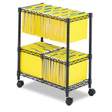 Safco® Two-Tier Rolling File Cart, Metal, 3 Bins, 25.75" x 14" x 29.75", Black (SAF5278BL) Each