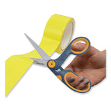 Westcott® Non-Stick Titanium Bonded Scissors, 8" Long, 3.25" Cut Length, Gray/Yellow Bent Handle (ACM14850) Each