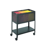 Safco® Open Top Mesh Tub, Metal, 1 Shelf, 1 Bin, 13.5" x 24.25" x 27.5", Black (SAF5350BL) Each