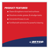 Betco® Deep Blue Glass and Surface Cleaner, Ammonia Scent, 32 oz Bottle, 12/Carton (BET1081200) Case of 12