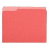 Universal® Interior File Folders, 1/3-Cut Tabs: Assorted, Letter Size, 11-pt Stock, Red, 100/Box (UNV12303) Box of 100