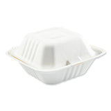 Boardwalk® Bagasse PFAS-Free Food Containers, 1-Compartment, 6 x 6 x 3.19, White, Bamboo/Sugarcane, 500/Carton (BWKHINGE66NPFA) Case of 500