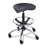 Safco® SitStar Stool, Backless, Supports Up to 250 lb, 27" to 34" Seat Height, Black Seat, Black/Chrome Base (SAF6660BL) Each