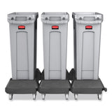 Rubbermaid® Commercial Slim Jim with Venting Channels, 23 gal, Plastic, Gray (RCP354060GY) Each