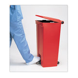 Rubbermaid® Commercial Indoor Utility Step-On Waste Container, 23 gal, Plastic, Red (RCP6146RED) Each