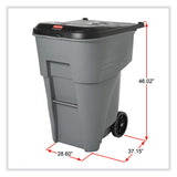 Rubbermaid® Commercial Brute Roll-Out Heavy-Duty Container, 95 gal, Polyethylene, Gray (RCP9W22GY) Each