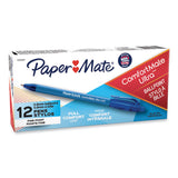 Paper Mate® ComfortMate Ultra Ballpoint Pen, Retractable, Fine 0.8 mm, Blue Ink, Blue Barrel, Dozen (PAP6360187) 1 Dozen