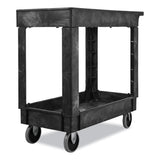 Rubbermaid® Commercial Service/Utility Carts, Plastic, 2 Shelves, 500 lb Capacity, 34.13" x 17.38" x 32.38", Black (RCP9T6600BLA) Each