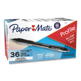 Paper Mate® Profile Ballpoint Pen Value Pack, Retractable, Bold 1.4 mm, Black Ink, Translucent Black Barrel, 36/Box (PAP1921067) Box of 36