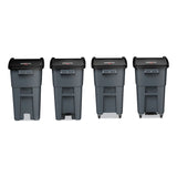 Rubbermaid® Commercial Brute Step-On Rollouts, 50 gal, Metal/Plastic, Gray (RCP1971956) Each
