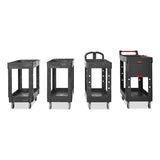 Rubbermaid® Commercial Service/Utility Carts, Plastic, 2 Shelves, 500 lb Capacity, 34.13" x 17.38" x 32.38", Black (RCP9T6600BLA) Each