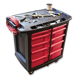 Rubbermaid® Commercial Five-Drawer Mobile Workcenter, 32.63w x 19.9d x 33.5h, Black Plastic Top (RCP773488) Each