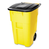 Rubbermaid® Commercial Square Brute Rollout Container, 50 gal, Molded Plastic, Yellow (RCP9W27YEL) Each