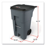 Rubbermaid® Commercial Brute Roll-Out Heavy-Duty Container, 65 gal, Polyethylene, Gray (RCP9W21GY) Each