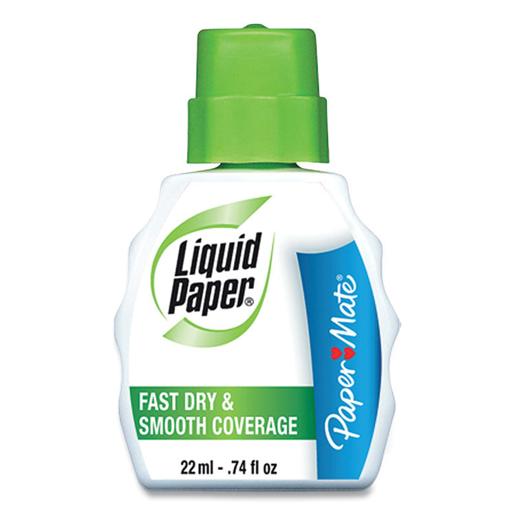 Paper Mate® Liquid Paper® Fast Dry Correction Fluid, 22 ml Bottle, White, 3/Pack (PAP5643115)