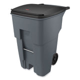 Rubbermaid® Commercial Brute Roll-Out Heavy-Duty Container, 95 gal, Polyethylene, Gray (RCP9W22GY) Each