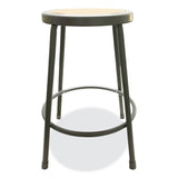 Alera® Industrial Metal Shop Stool, Backless, Supports Up to 300 lb, 24" Seat Height, Brown Seat, Gray Base (ALEIS6624G) Each