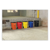 Rubbermaid® Commercial Square Brute Rollout Container, 50 gal, Molded Plastic, Blue (RCP9W27BLU) Each