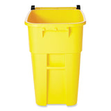 Rubbermaid® Commercial Square Brute Rollout Container, 50 gal, Molded Plastic, Yellow (RCP9W27YEL) Each