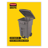Rubbermaid® Commercial Brute Roll-Out Heavy-Duty Container, 65 gal, Polyethylene, Gray (RCP9W21GY) Each