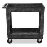 Rubbermaid® Commercial Service/Utility Carts, Plastic, 2 Shelves, 500 lb Capacity, 34.13" x 17.38" x 32.38", Black (RCP9T6600BLA) Each