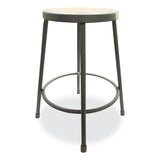 Alera® Industrial Metal Shop Stool, Backless, Supports Up to 300 lb, 24" Seat Height, Brown Seat, Gray Base (ALEIS6624G) Each