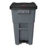 Rubbermaid® Commercial Brute Step-On Rollouts, 50 gal, Metal/Plastic, Gray (RCP1971956) Each