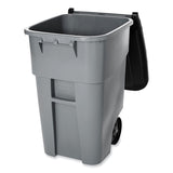 Rubbermaid® Commercial Square Brute Rollout Container, 50 gal, Molded Plastic, Gray (RCP9W27GY) Each