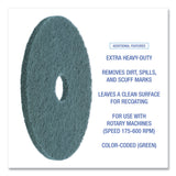 Boardwalk® Heavy-Duty Scrubbing Floor Pads, 19" Diameter, Green, 5/Carton (BWK4019GRE) Case of 5