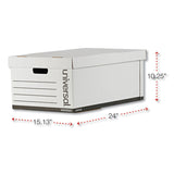 Universal® Medium-Duty Easy Assembly Storage Box, Legal Files, White, 12/Carton (UNV95221) Case of 12