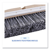 Boardwalk® Polystyrene Vehicle Brush with Vinyl Bumper, Black/White Polystyrene Bristles, 10" Brush (BWK8410) Each