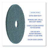 Boardwalk® Heavy-Duty Scrubbing Floor Pads, 17" Diameter, Green, 5/Carton (BWK4017GRE) Case of 5