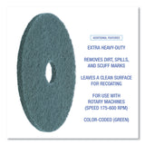 Boardwalk® Heavy-Duty Scrubbing Floor Pads, 20" Diameter, Green, 5/Carton (BWK4020GRE)