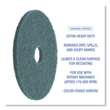 Boardwalk® Heavy-Duty Scrubbing Floor Pads, 20" Diameter, Green, 5/Carton (BWK4020GRE) Case of 5