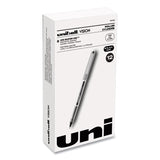 uniball® VISION Roller Ball Pen, Stick, Fine 0.7 mm, Black Ink, Silver/Black/Clear Barrel, Dozen (UBC60126) 1 Dozen